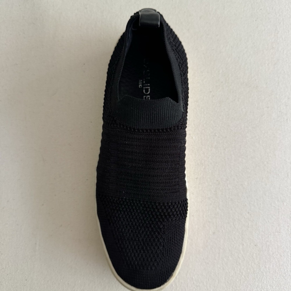 J Slides Shoes Women's Size 7 Hilo Knit Slip On Platform Sneakers Black Fabric - Picture 8 of 13